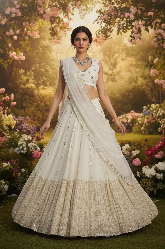 Festive  Designer Lehenga Choli Set for Women HKV-003630 OFFWHITE