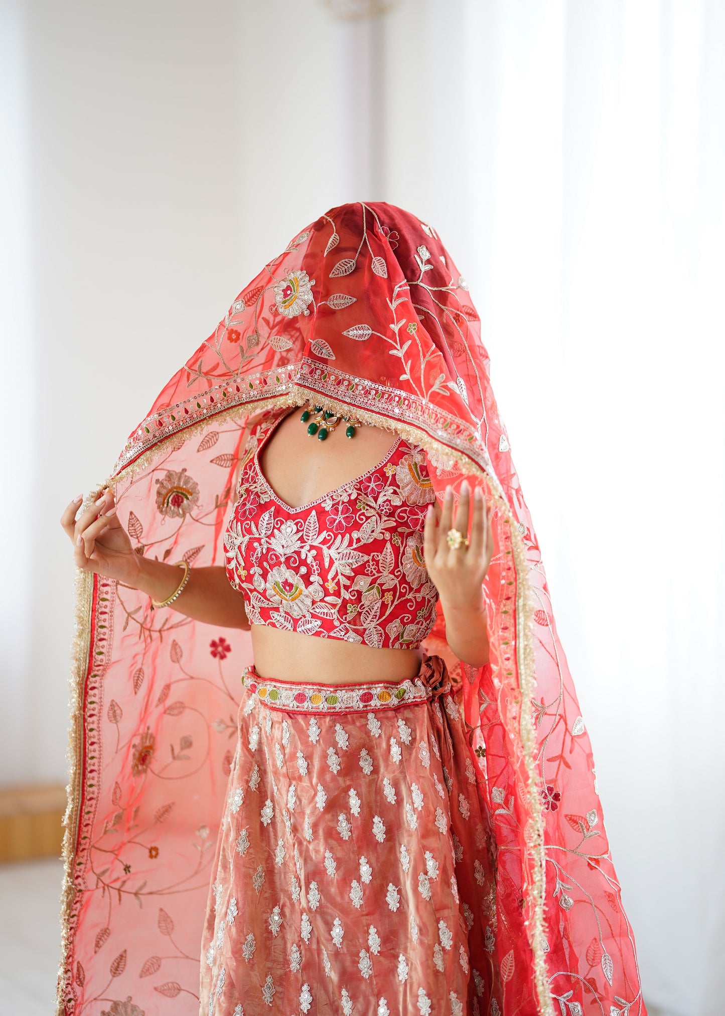 Traditional  Designer Lehenga Choli with Intricate Embroidery Orange