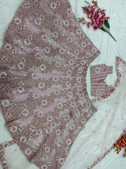 Premium Party Wear Pink with Thread & Sequin Work Lehenga Choli