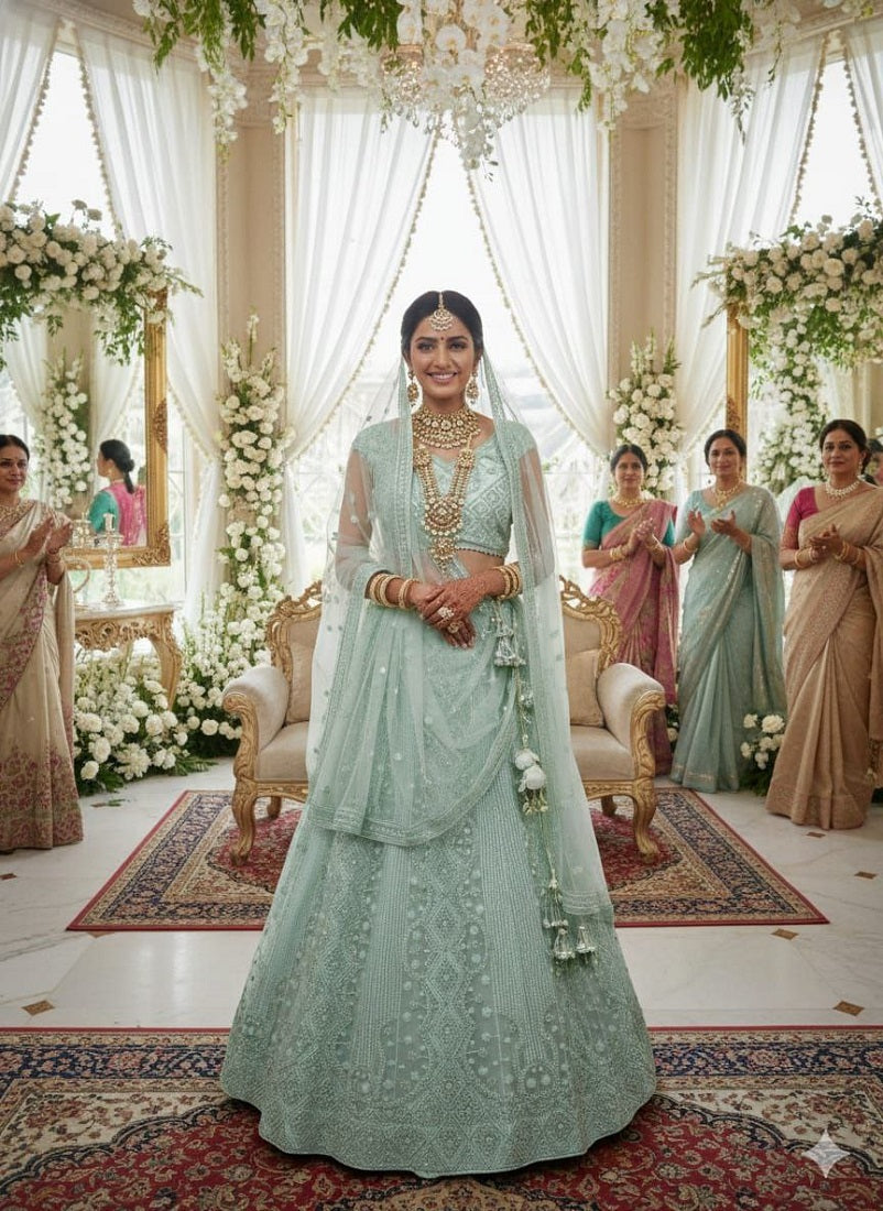 Wedding Special Designer Rich Embroidered Work Semi-stitched Lehenga Choli