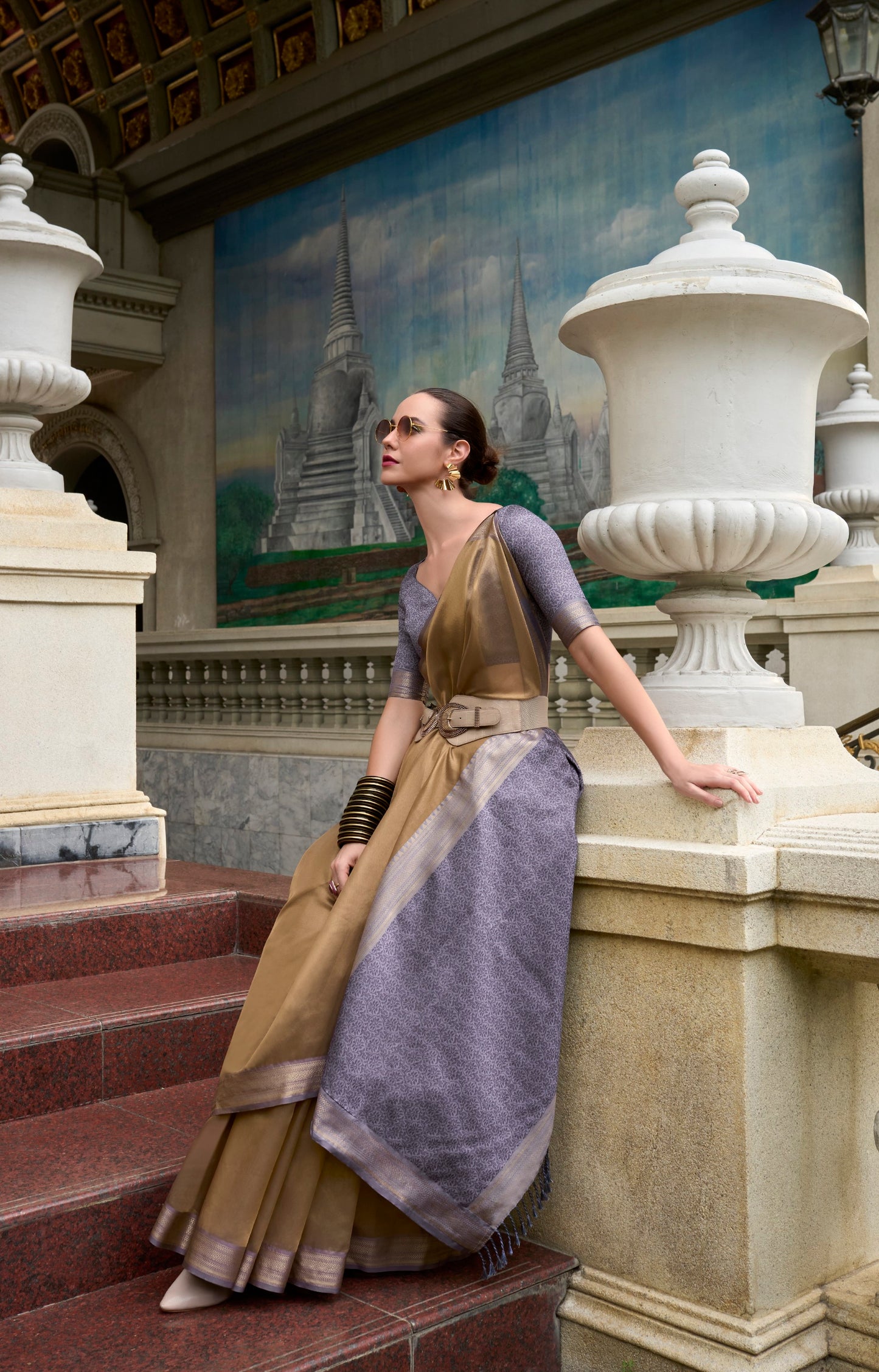 Chiku Designer Weaving Pure Tissue Saree With Blouse