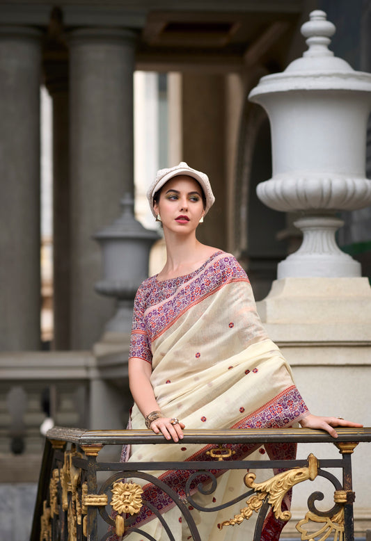 Grey Designer Digital Printed Soft Silk Saree With Blouse