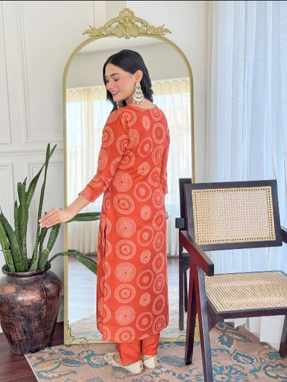 Women's Gorgeous Rayon Embroidery Straight Kurta with Pant And Dupatta Set