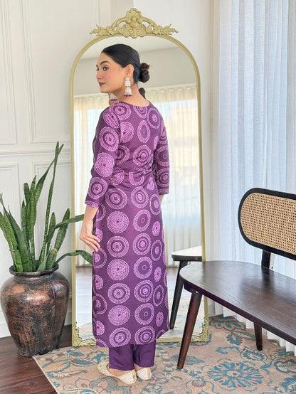 Women's Gorgeous Rayon Embroidery Straight Kurta with Pant And Dupatta Set