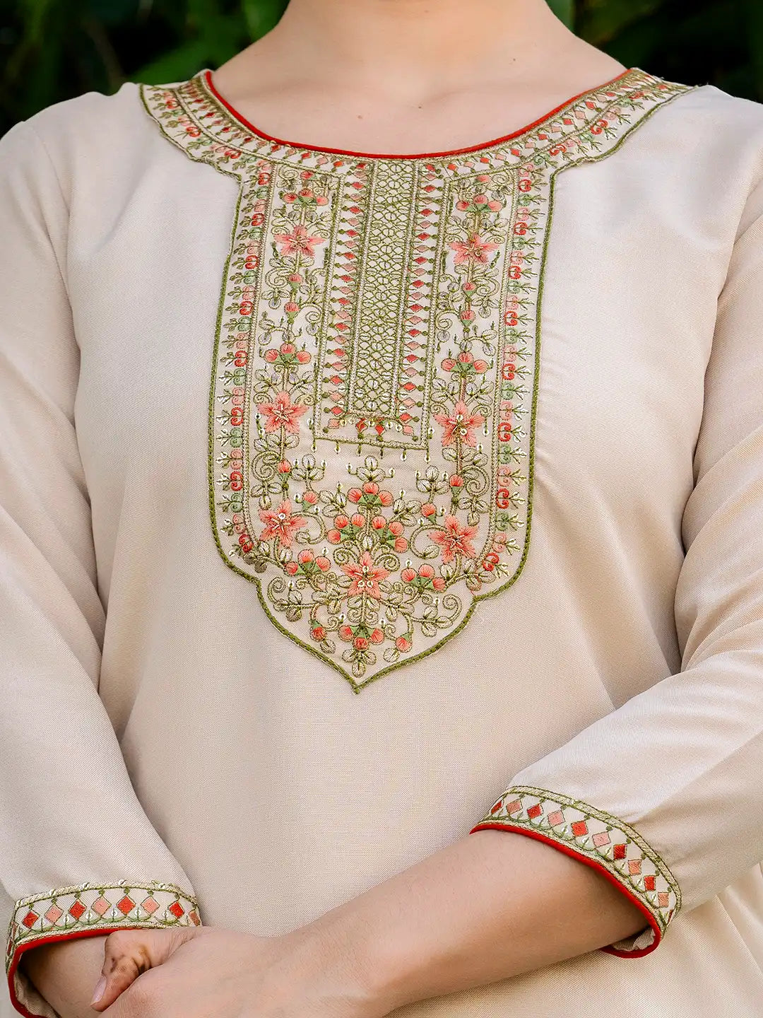 Women's Beautiful Ryon Fabric Embroidery Work Straight Kurta Pant and Dupatta Set 746