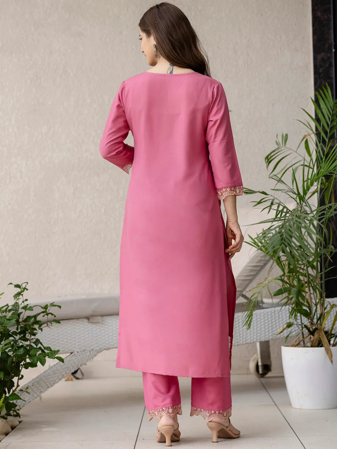 Women's Beautiful Rayon Fabric Embroidery Work Straight Kurta Pant and Dupatta Set 795