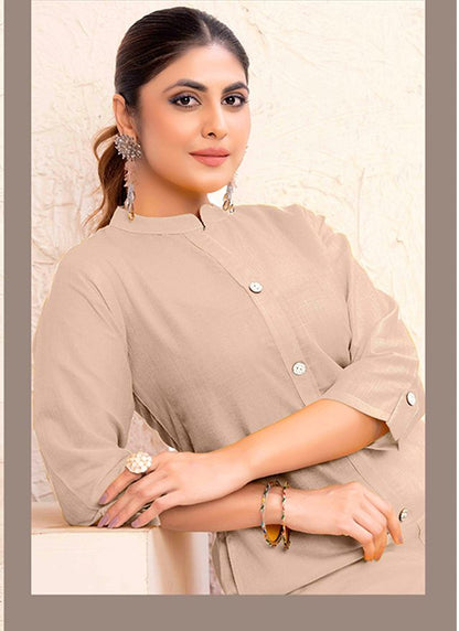 Chiku Color Magic Cotton Fabric Solid Designer Formal Girlie Kurta