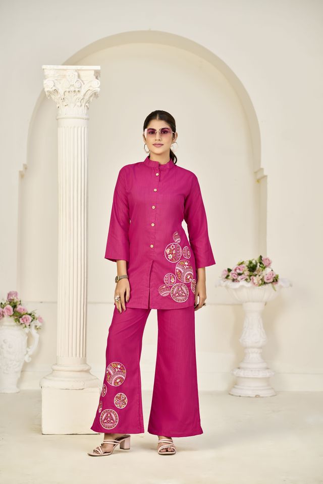 Pink Color Rayon Slub Fabric Beautiful Festive Wear Salwar Kameez
