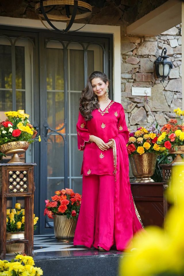 Pink Color Beautiful Fendy Silk Fabric Designer Ceremonial Readymade Suit