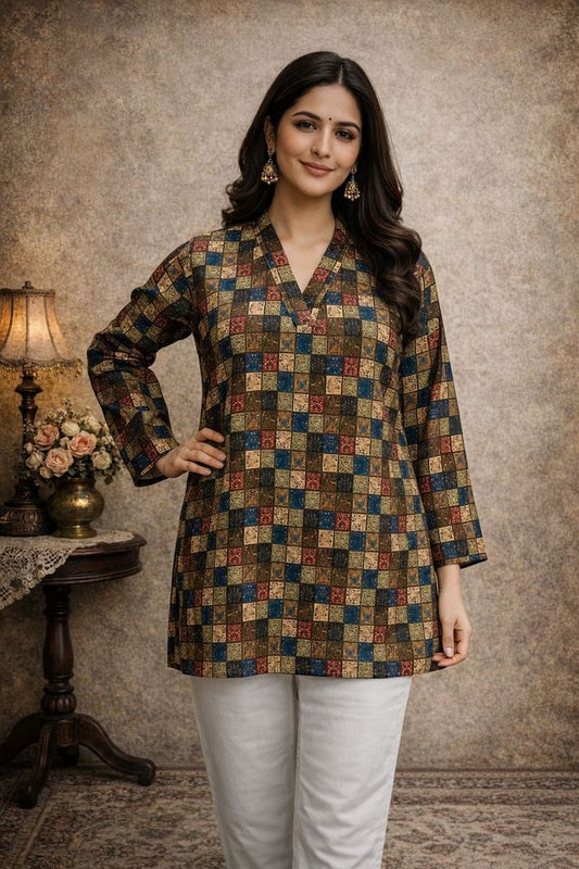 Multy Color Designer Digital Printed Formal Rich Looks Kurta For Girls