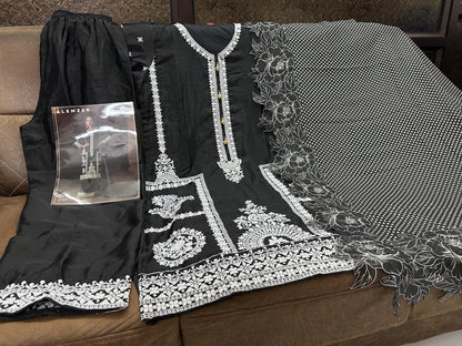 Chinon Silk Free Size Upto 44 Full stitched Suits Alam5781