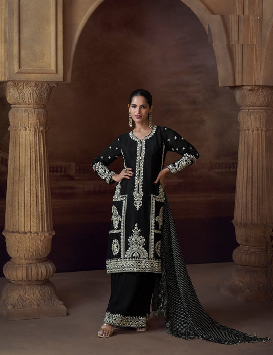 Chinon Silk Free Size Upto 44 Full stitched Suits Alam5781
