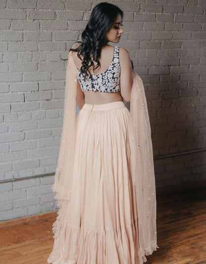 Zariya Turquoise Party Wear Lehenga HKV-00210 PEACH