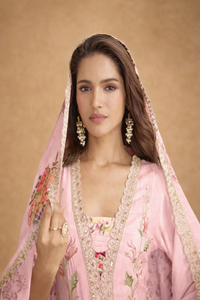 Chinon Free Size Stitched Suit with Embroidered Sequence & Mirror Work
