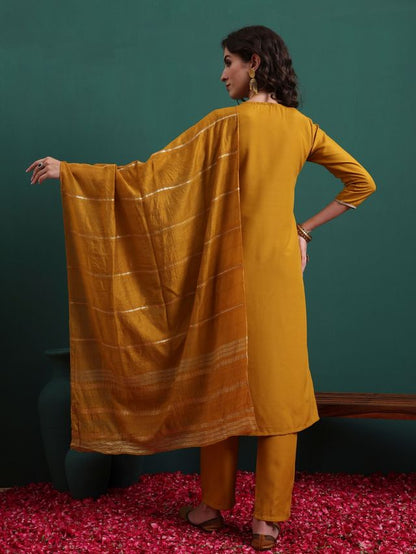 Mustard Color Beautiful Ethnic Suit For Classy Trendy Girl
