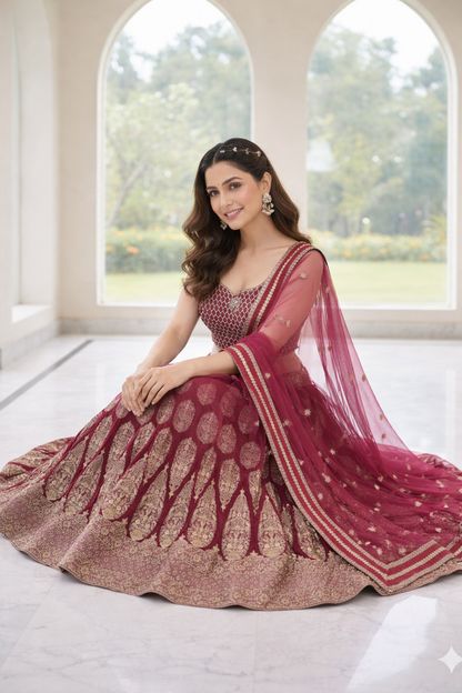Zariya Turquoise Party Wear Lehenga HKV-00160 PINK