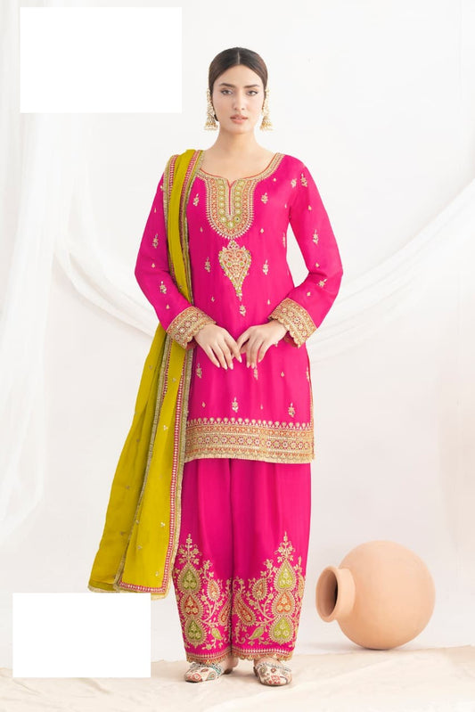 Heavy Chinon Full Stitched Wedding Suits Upto 44