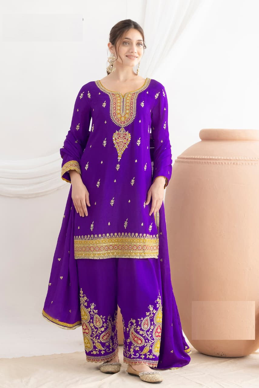 Heavy Chinon Full Stitched Wedding Suits Upto 44