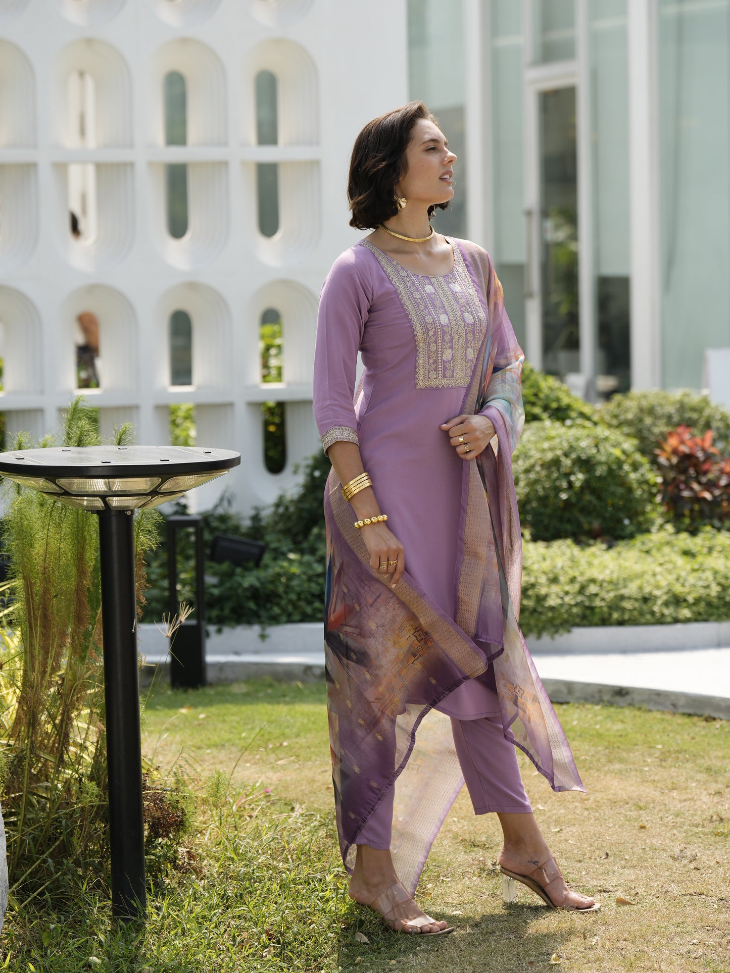Women's Gorgeous Viscose Rayon Embroidery Straight Kurta with Pant And Dupatta Set