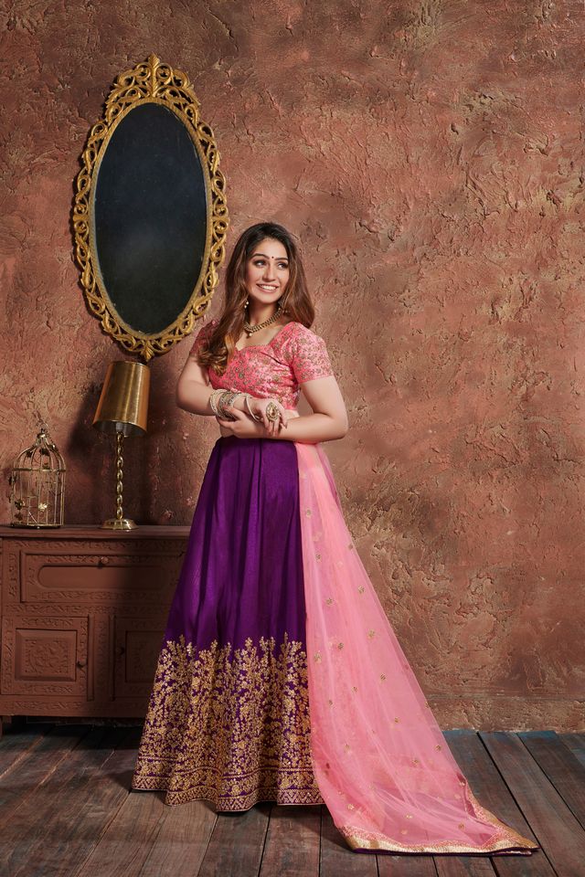 Elegant Floral Art Lehenga