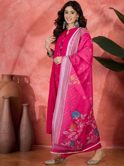 Pink Color Chanderi Silk Fabric Beautiful Graceful Readymade Palazzo Dress