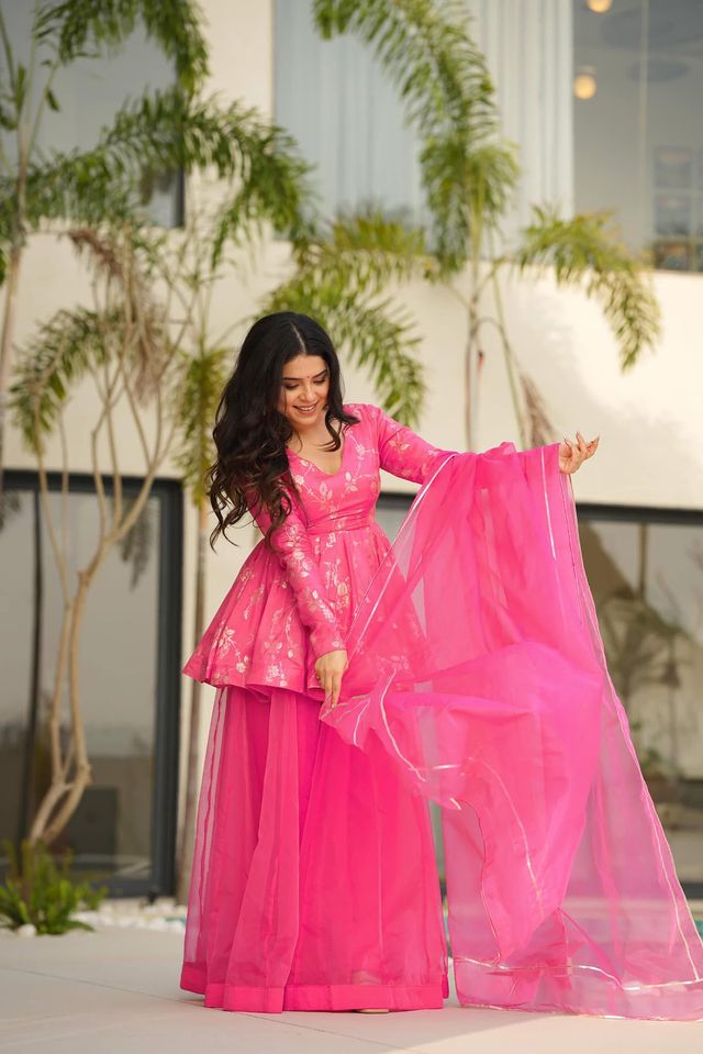 Festive wear sarara set with dupatta  Pink