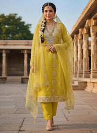 Chanderi Butti Fabric Beautiful Embroidered Suit