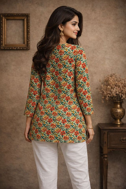 Peach Color Designer Digital Printed Formal Rich Looks Kurta For Girls