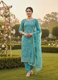 Cotton Fabric Embroidered Ethnic Salwar Suit