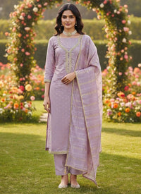 Chanderi Butti Fabric Beautiful Embroidered Suit