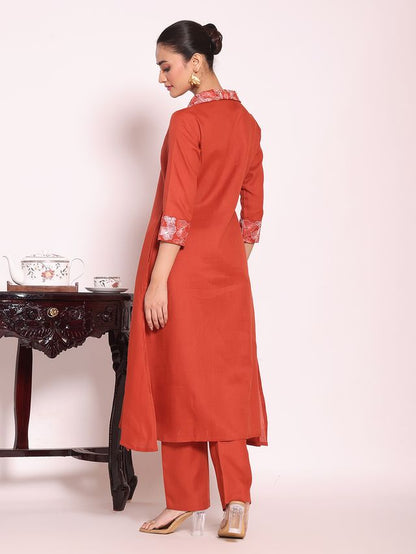 Rust Color Beautful Poly Silk Fabric Stylish Partywear Attire For Girls