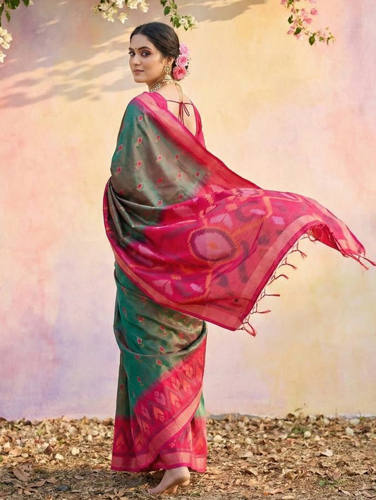 Mehnadi Color Soft Silk Woven Designer Graceful Ethnic Partywear Saree