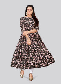Black Color Georgette Fabric Readymade Kurti For Ethnic Festive Looks