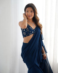 Ready to Wear Saree - Shop the wide range of pre-stitching saree designs online for girls at Indya. Get maximum comfort and ease in pre-stitching saree.