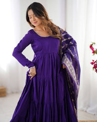 Purple Anarkali Dress Elegant Ethnic Gown for Women