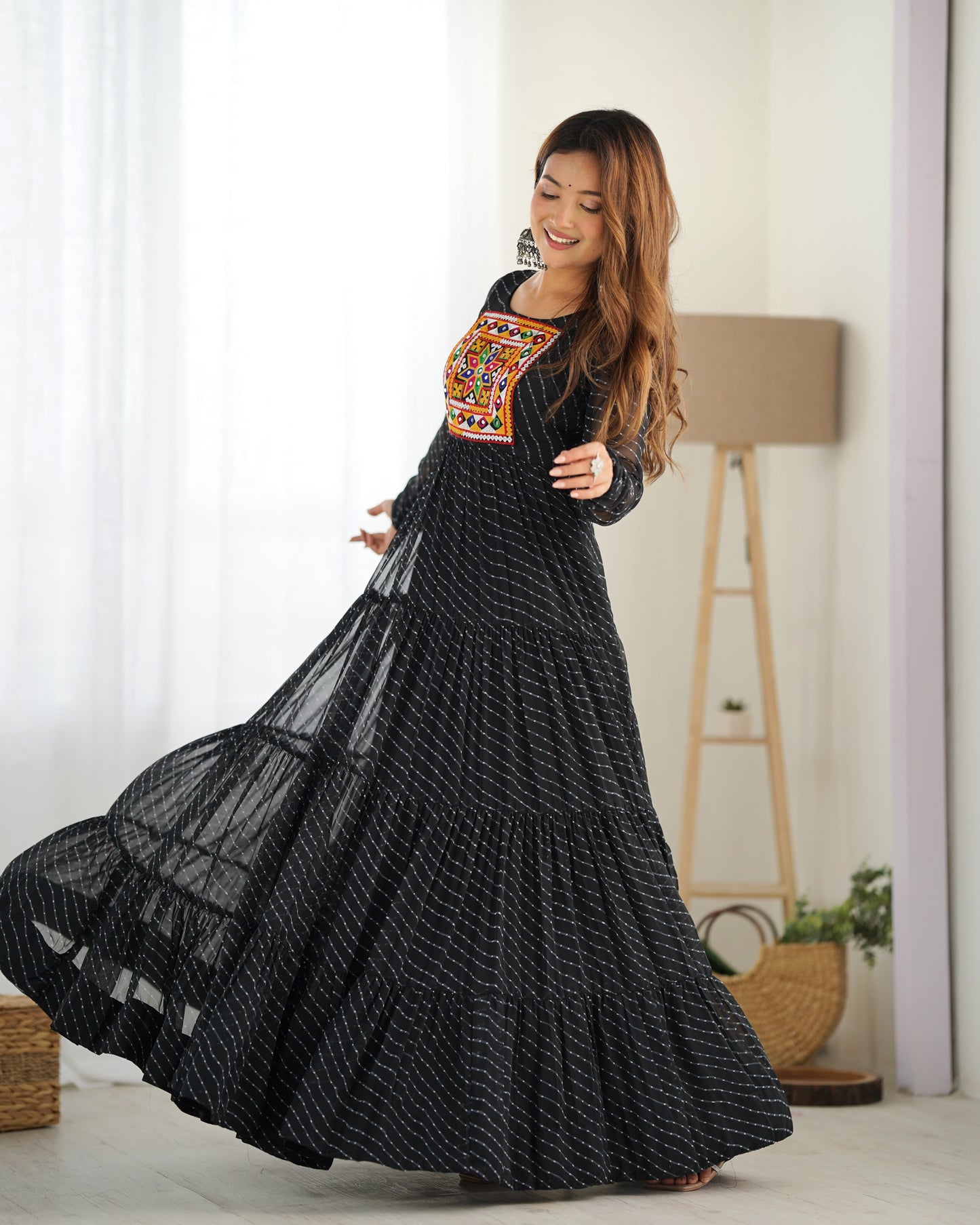 Women's Beautiful Printed Fox Georgette Fabric Flared Anarkali