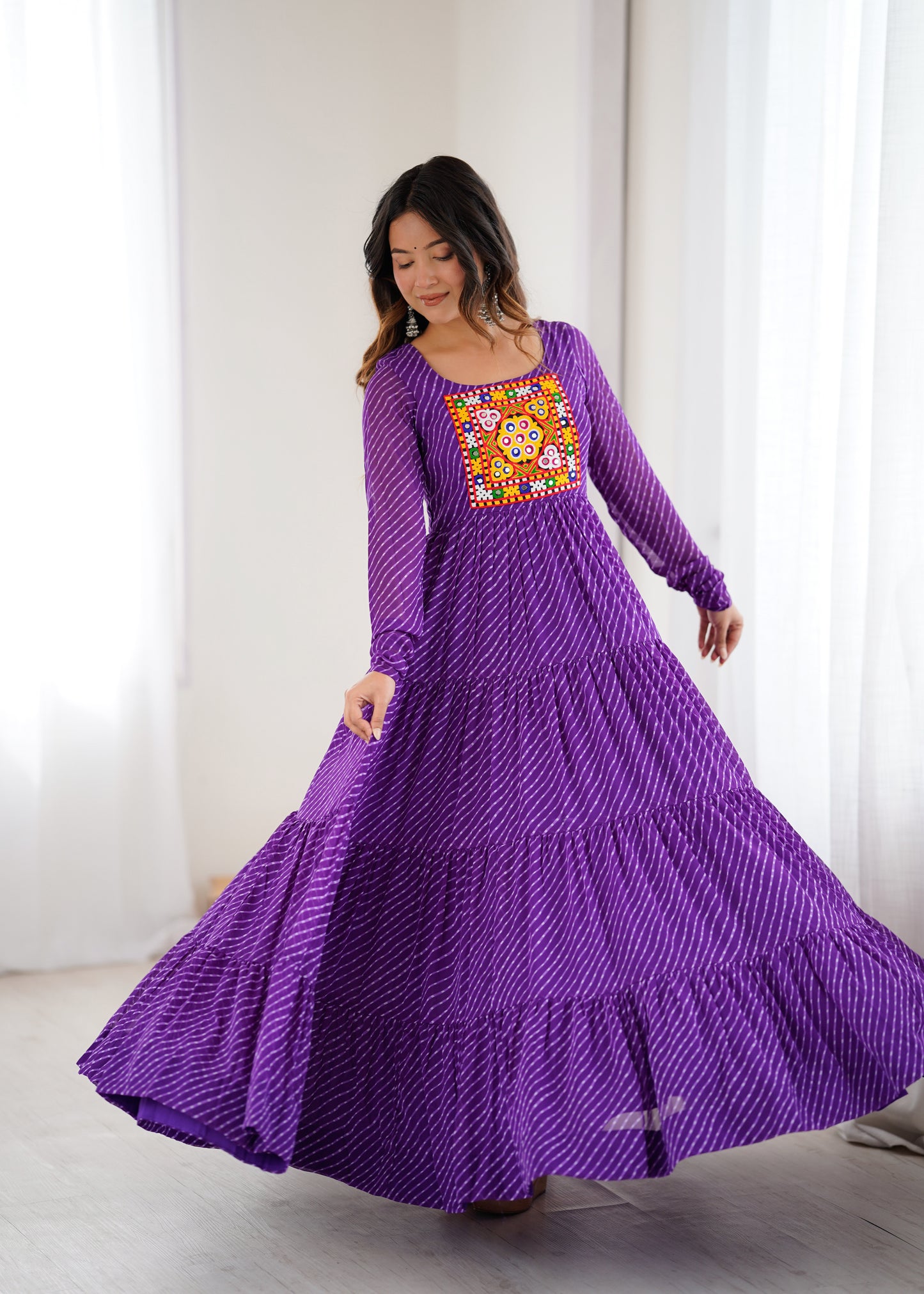 Women's Beautiful Printed Fox Georgette Fabric Flared Anarkali