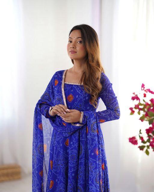 Traditional Indian Outfit  Floral Anarkali  Wedding Guest Outfit  Festive Wear For Women