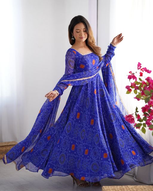 Traditional Indian Outfit  Floral Anarkali  Wedding Guest Outfit  Festive Wear For Women