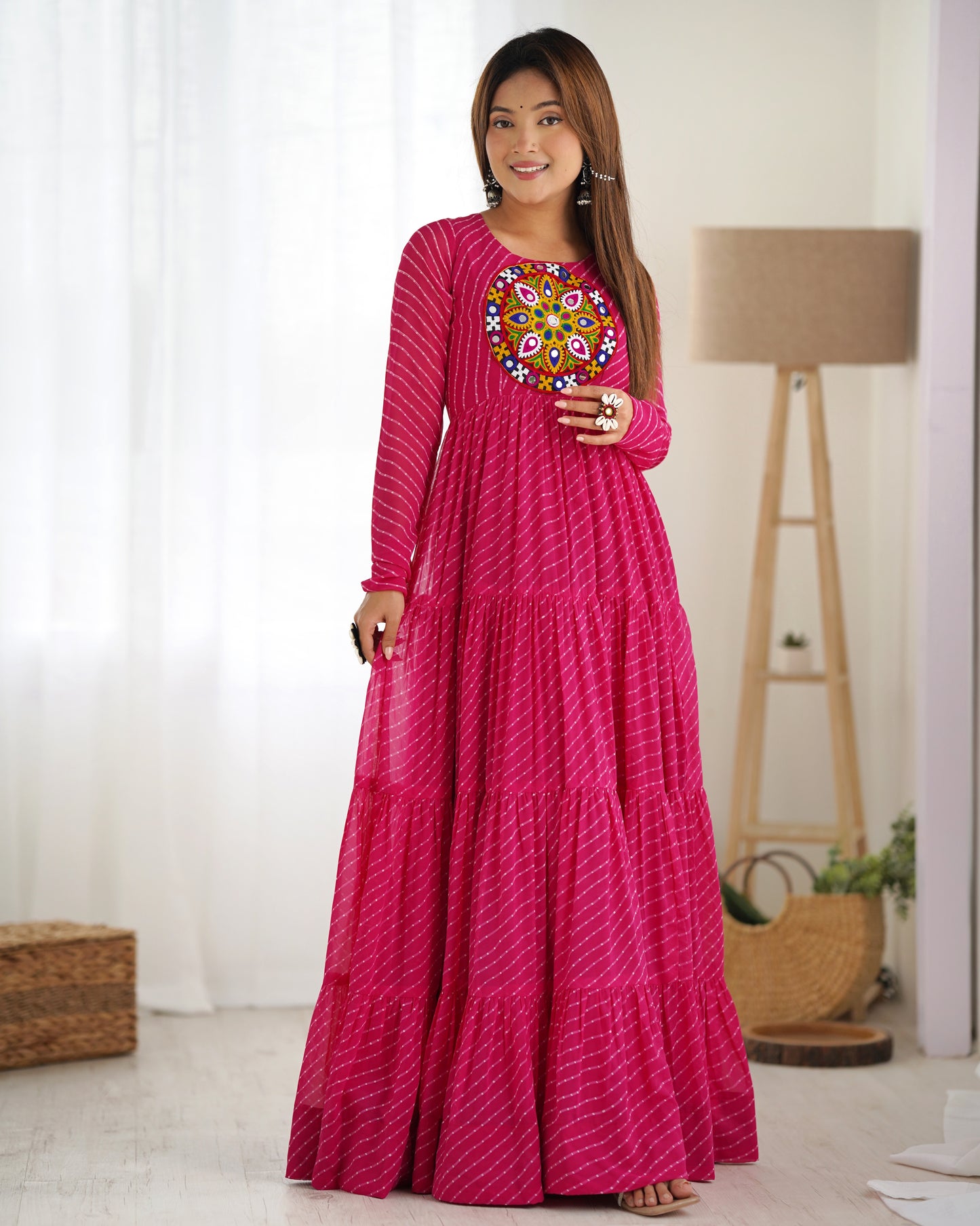 Women's Beautiful Printed Fox Georgette Fabric Flared Anarkali