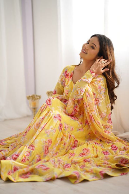 Anarkali Kurta Designer Dupatta Pyjamas Kurta