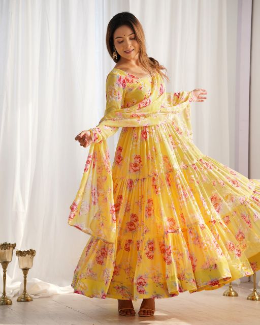 Anarkali Kurta Designer Dupatta Pyjamas Kurta