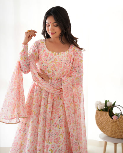 Anarkali Suit Set Floral Print