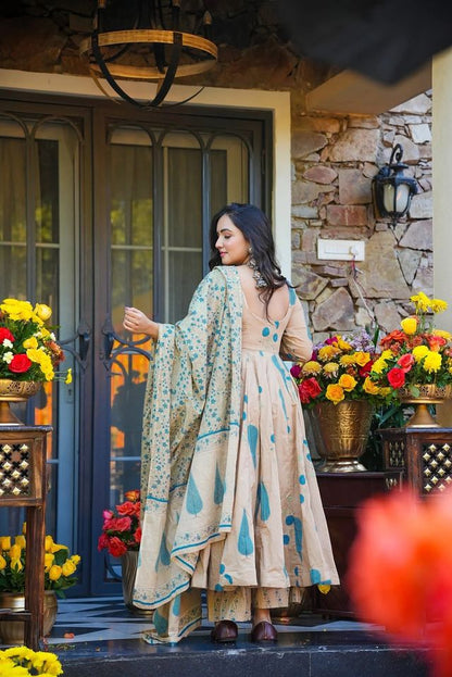 Party Wear Anarkali Suit with Dupatta   Designer Collection