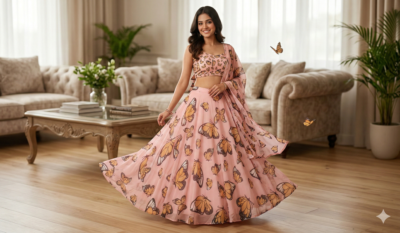 Festive  Designer Lehenga Choli Set for Women HKV-003640 MULTI COLOUR