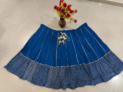 Leheriya Style Lehenga Choli with Embroidered Dupatta EL-603-ROYALBLUE