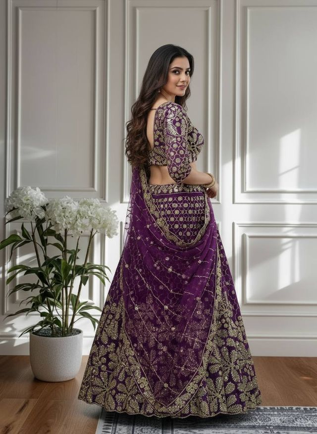 Regal Floral Embroidered Lehenga