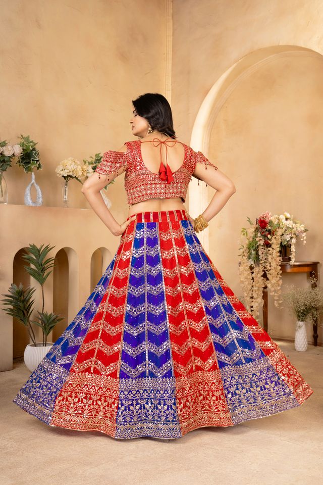 Intricate Floral Embroidery Lehenga