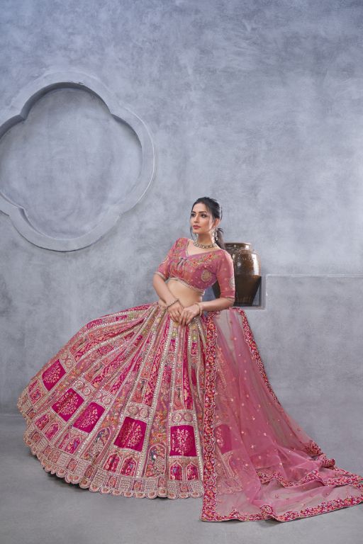 Radiant Magenta (purple) Bridal Silk Lehenga