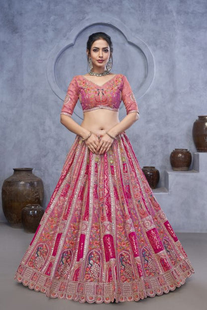 Radiant Magenta (purple) Bridal Silk Lehenga